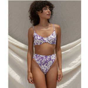 NWT Stone Fox Swim Sumatra Bikini Bottom, Wild Cat, Brown/Tan, size Medium